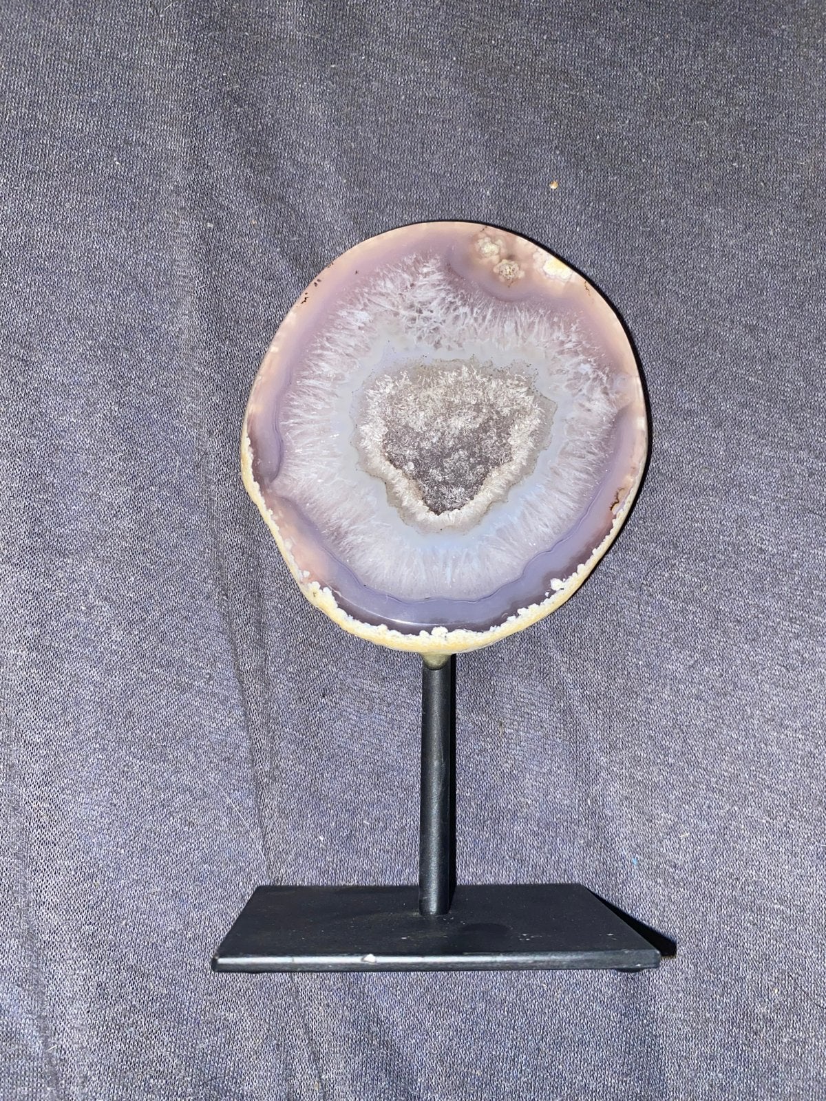 Prachtige Amethist Geode Schijf op Standaard, Ophalen, Gebruikt