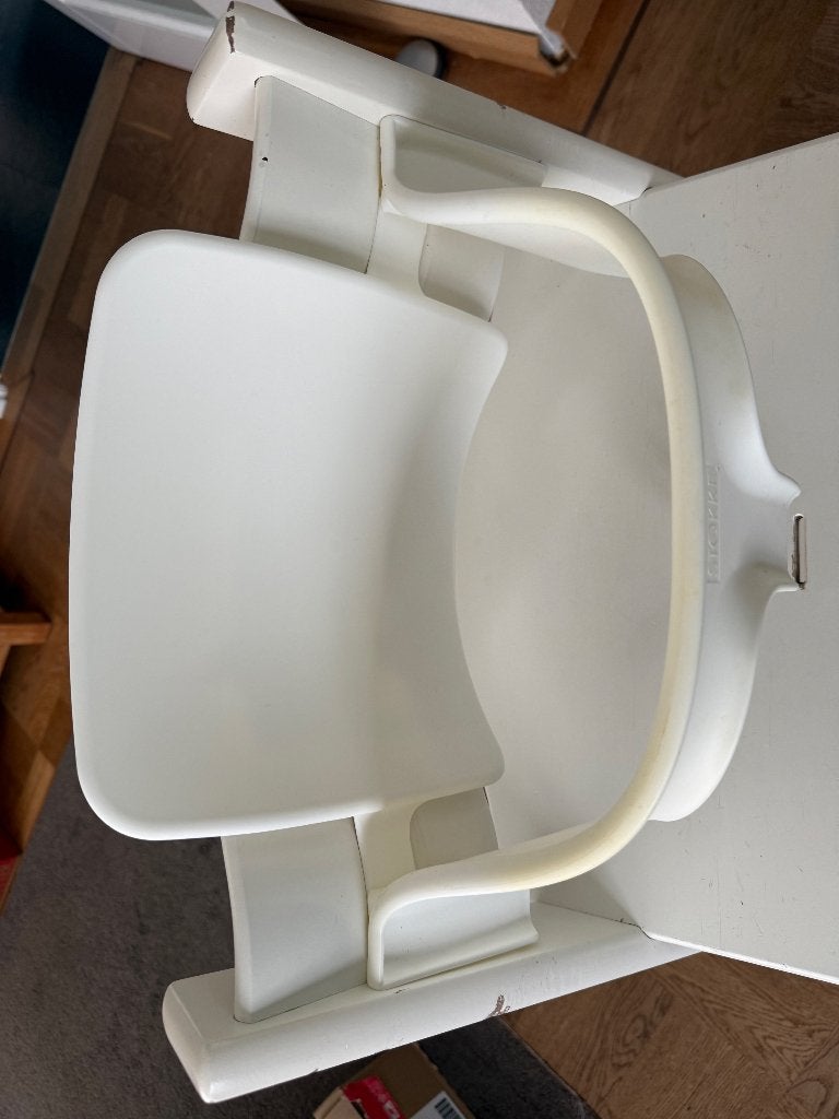 Stokke Tripp Trapp Baby Set / babyzitje wit, Ophalen, Gebruikt, Meegroeistoel