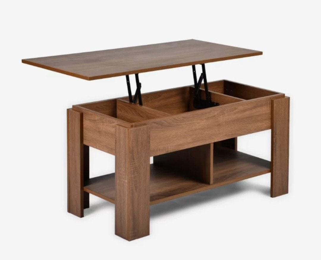 Als nieuw Salontafel met opklapbaar blad en opbergru, Ophalen, 50 – 75, 50 tot 100 cm, 50 tot 100 cm
