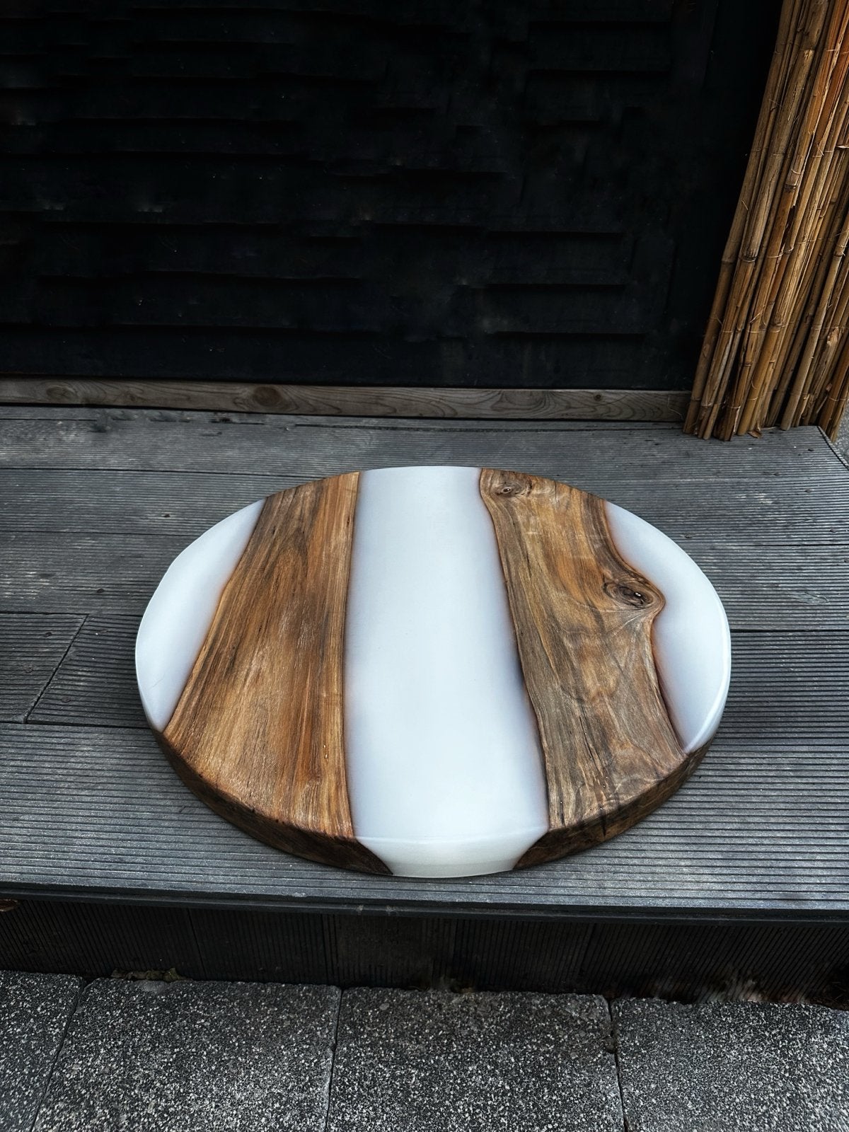 Tafel van walnoot hout gevuld met epoxy, Hout, Nieuw, Ophalen of Verzenden, Modern