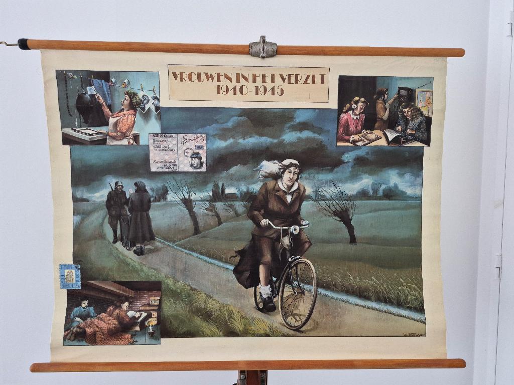 mooie schoolkaart geschiedenis: vrouwen in het verzet, Antiek en Kunst, Antiek | Schoolplaten, Ophalen of Verzenden, Geschiedenis