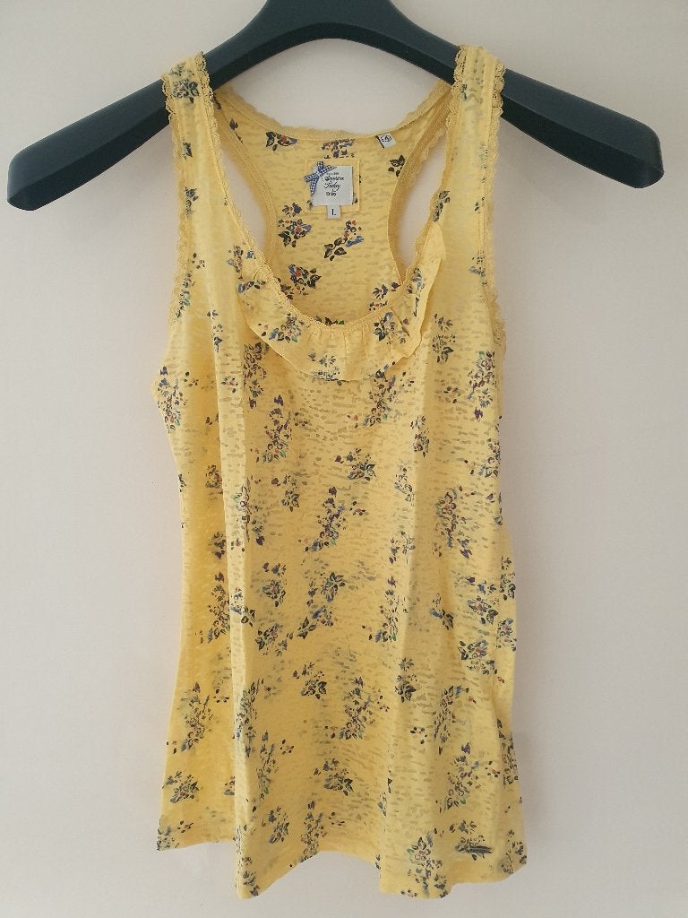 Geel hemdje america today, Kleding | Dames, Tops, Ophalen, Geel, Maat 42/44 (L), Zo goed als nieuw