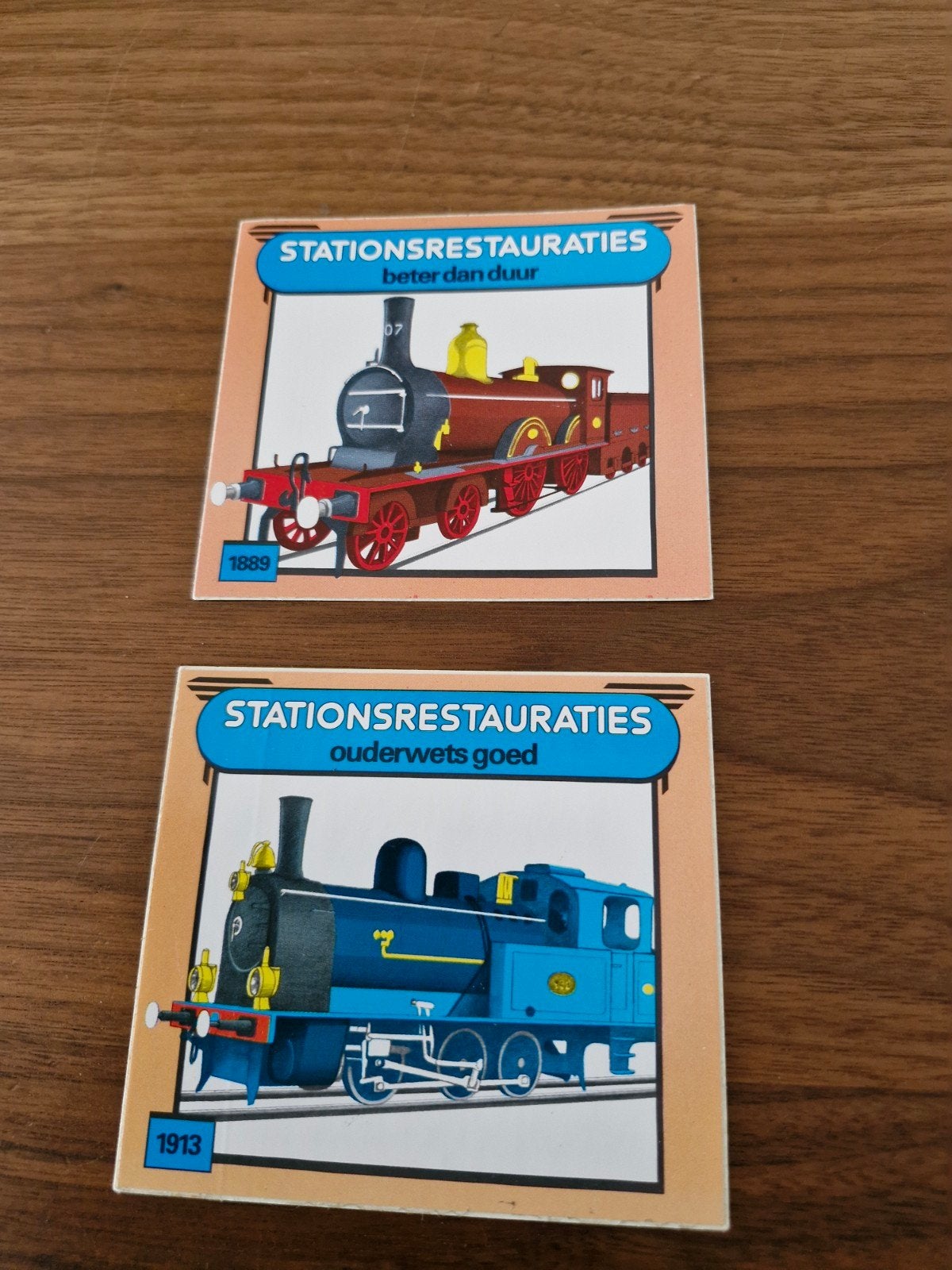 121 Vintage Stationsrestauraties Trein Stickers (2 stuks), Ophalen of Verzenden, Gebruikt, Overige typen