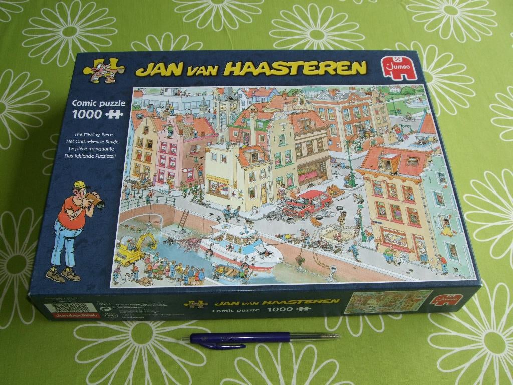 Jan van Haasteren - Het ontbrekende stukje - 1000 stukjes, Ophalen of Verzenden, 500 t/m 1500 stukjes, Zo goed als nieuw, Legpuzzel