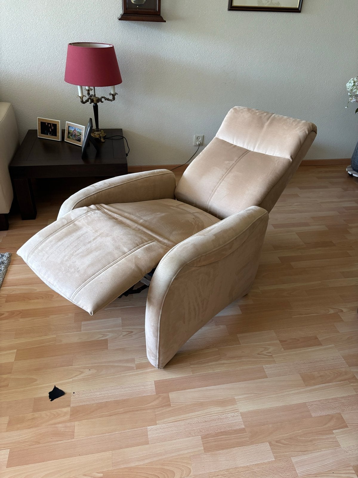 Comfortabele beige relaxfauteuil - Zo goed als nieuw, Ophalen, Zo goed als nieuw, Stof, 75 tot 100 cm