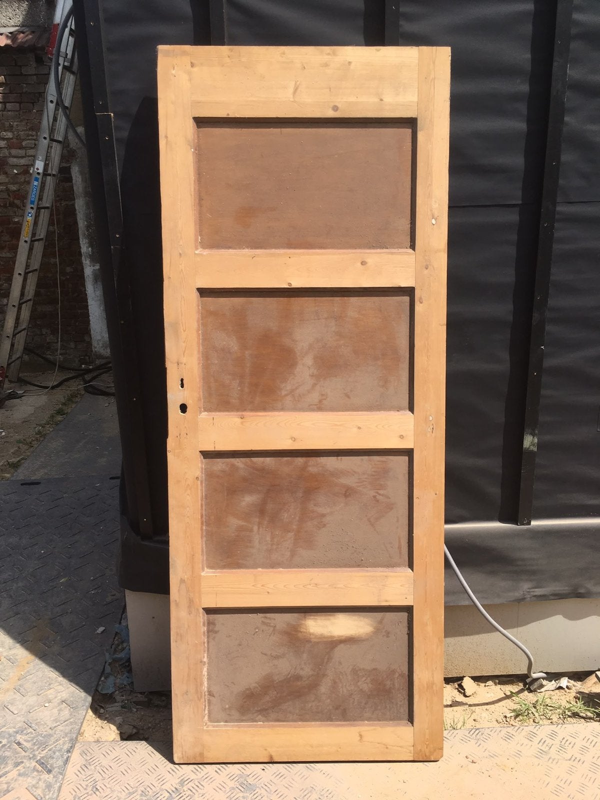 Massieve houten binnendeur, 4 panelen, Doe-het-zelf en Verbouw, Ophalen, Gebruikt, 80 tot 100 cm, Binnendeur
