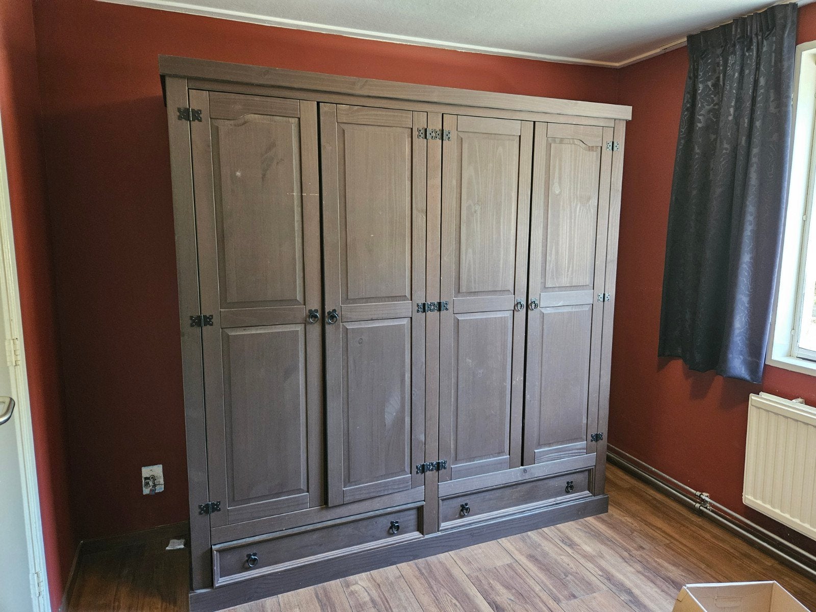 houten kast met hang- en leggedeelte + 2 lades, Huis en Inrichting, Kasten | Kledingkasten, Ophalen