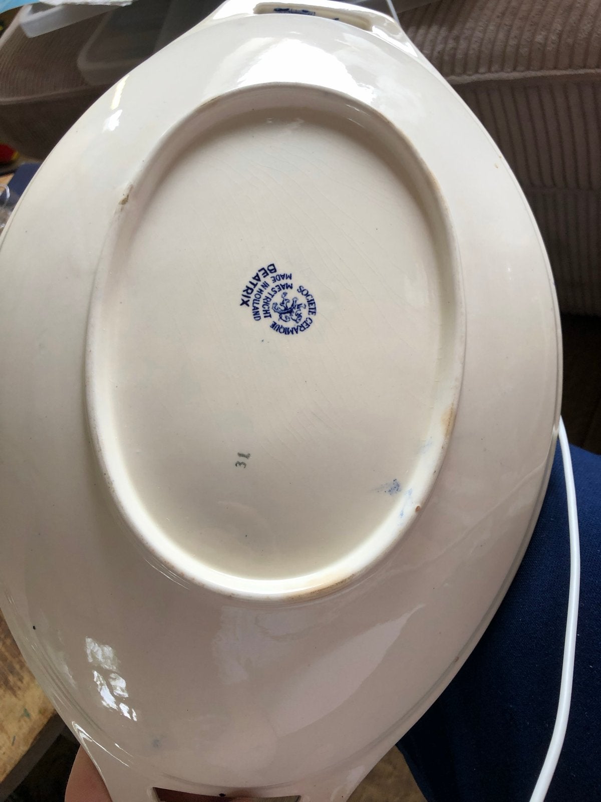 Set van 2 Beatrix Maastricht serveerschalen, blauw bloemmoti, Antiek en Kunst, Ophalen of Verzenden