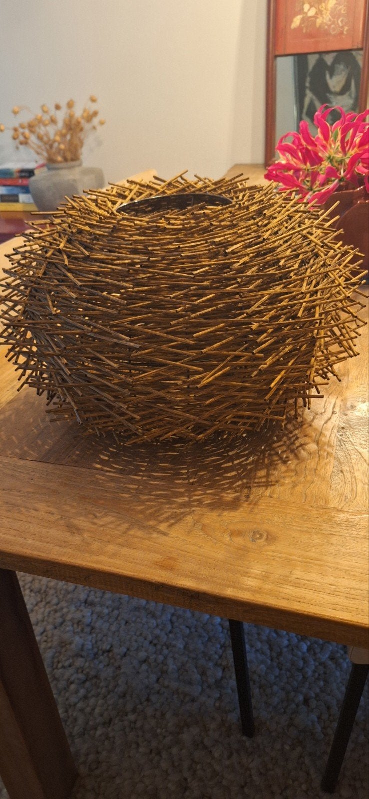 Rotan lampenkap 45 x 30 cm, Hanglamp, Bruin, Natuurlijk materiaal, 30 cm