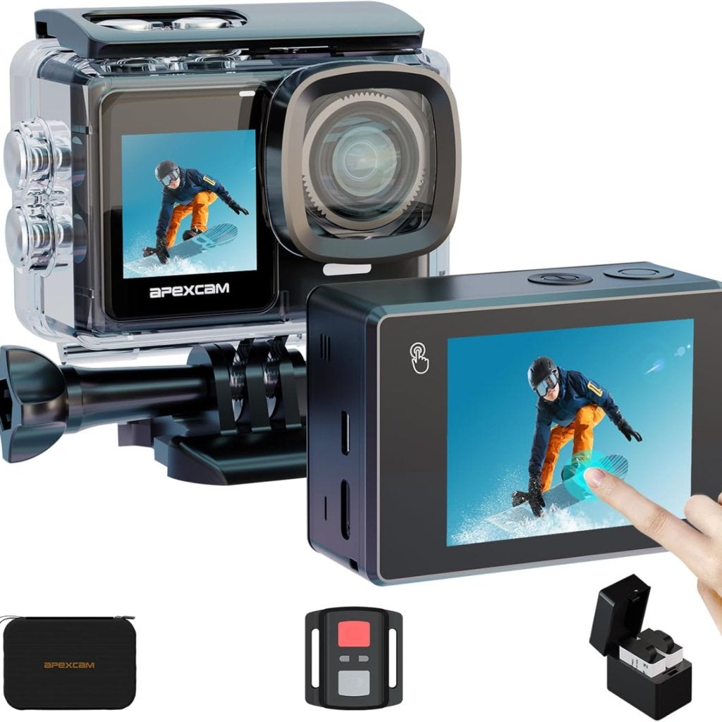 Apexcam Actiecamera 4K 30FPS 20MP dubbel touchscreen - Nieuw, Flex Ltd., Nieuw, https://flex.com/contact-us, Nobelstraat 10, 5807 GA Oostrum LB, Limburg, Nederland