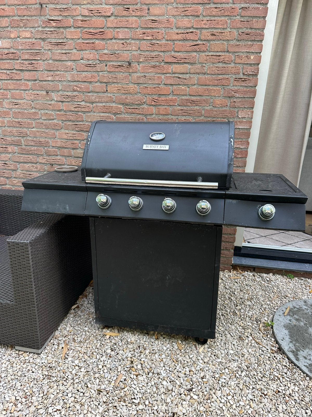 Gratis af te halen: Burney Bax gasbarbecue, Tuin en Terras, Ophalen of Verzenden, Gebruikt