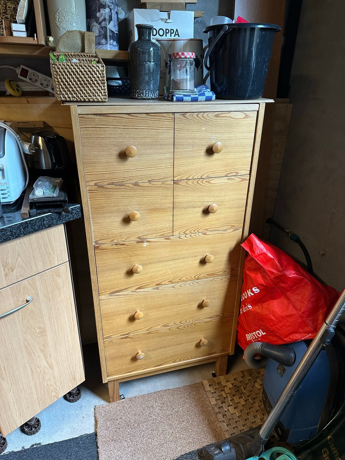 Houten ladekast, Ophalen, Gebruikt, 5 laden of meer, 100 tot 150 cm