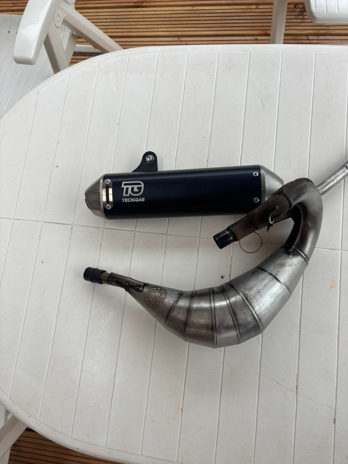 Leovince Hand Made uitlaat met Tecnigas demper, Fietsen en Brommers, Ophalen of Verzenden, Gebruikt, Uitlaat