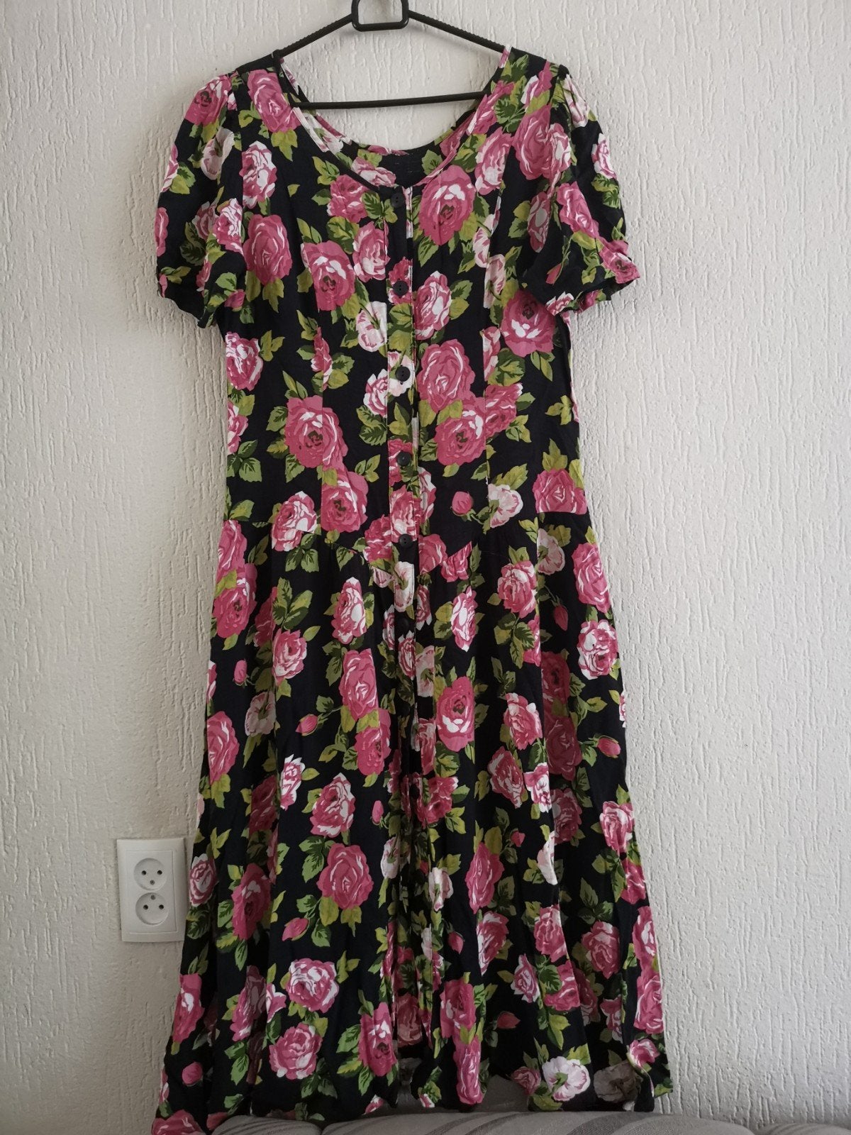 Vintage lange jurk M/L, Vintage, Verzenden, Zo goed als nieuw, Onder de knie