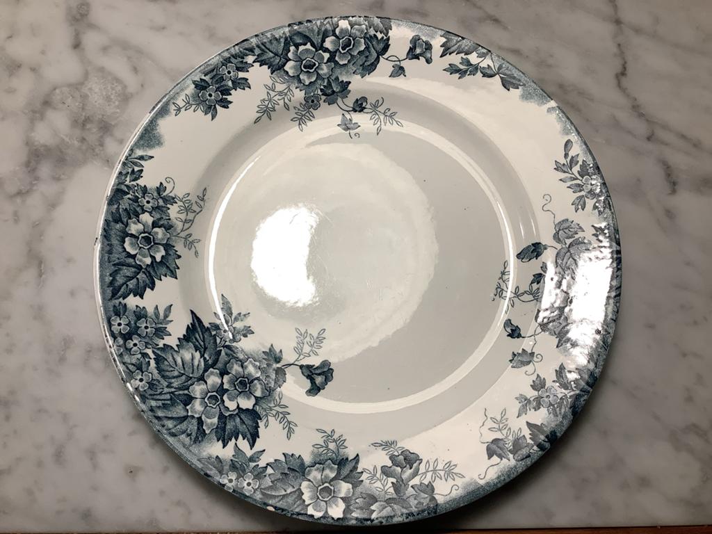 Antiek plat bord Moulin des Loups decor Marie-Louise, Antiek en Kunst, Antiek | Servies los, Ophalen