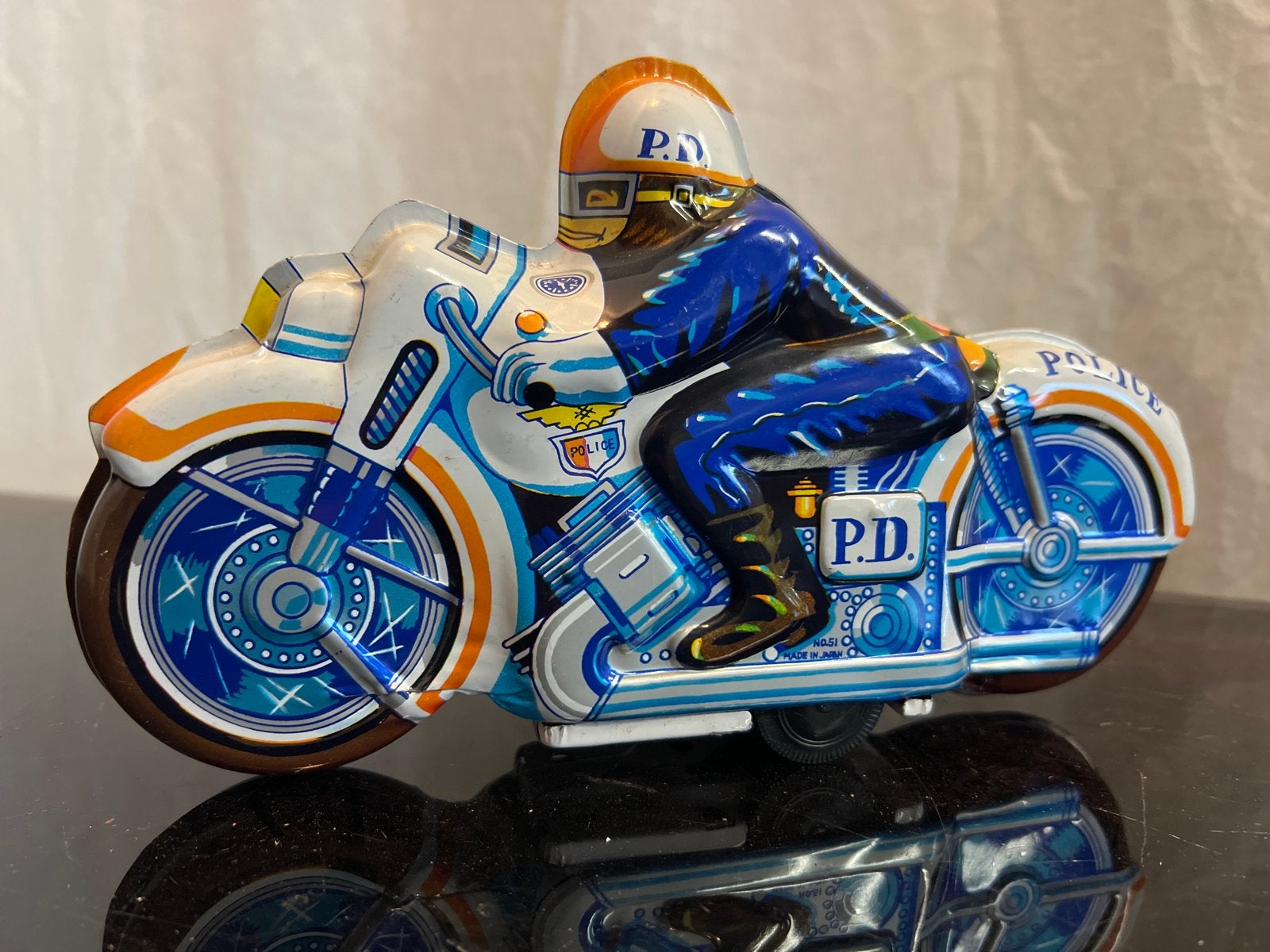 Vintage Blikken Politie Motorfiets Speelgoed - Made in Japan, Ophalen of Verzenden