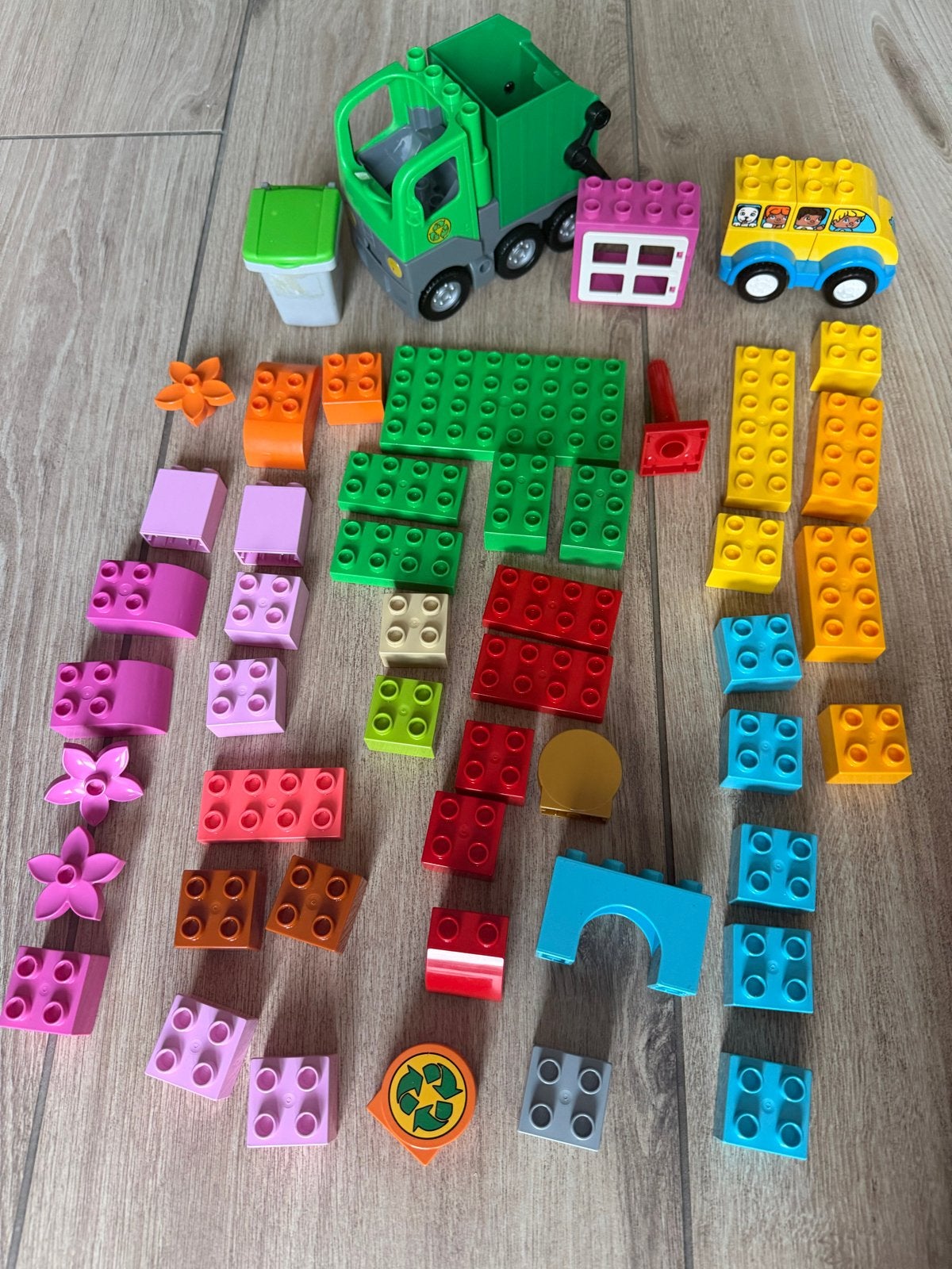Lego duplo lossen blokken en 2 voertuigen., Ophalen, Gebruikt, Overige merken