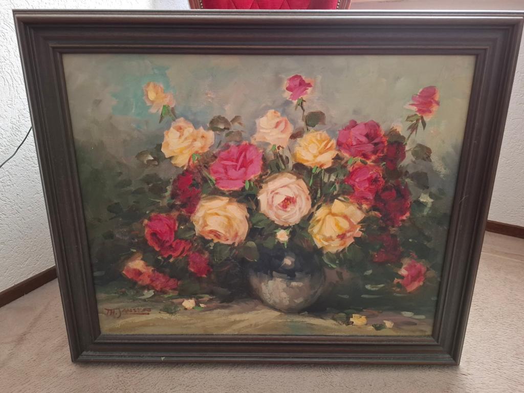 Schilderij T.H. Jansen - Bloemenstilleven, Ophalen