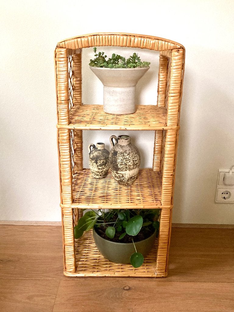 Retro kastje rieten rotan Boho boogkast Bohemian Ibiza stijl, Huis en Inrichting, Ophalen, N, N, N