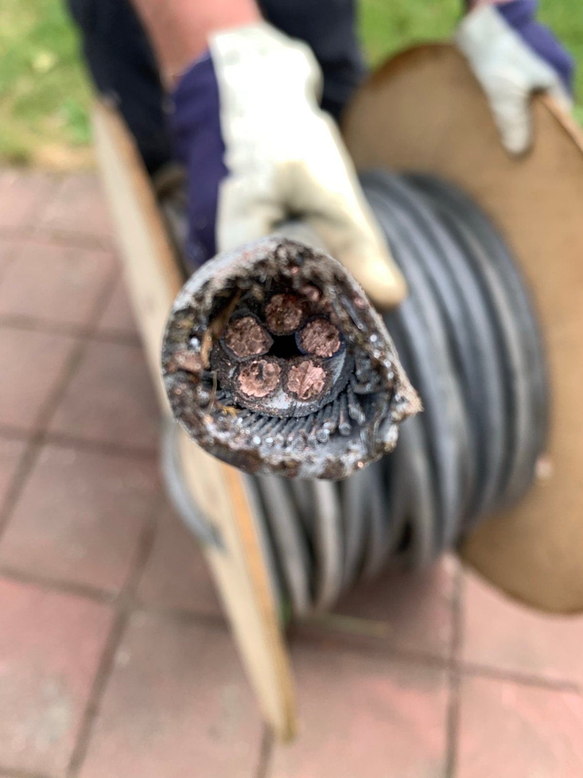 Zware krachtstroom kabel ymvk-as 5x10, 60 meter aan één stuk, Ophalen, Gebruikt, Kabel of Snoer
