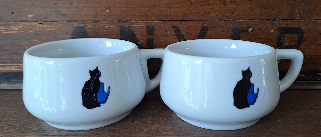 Vintage Zwarte kat Kopje, 2 x, Ophalen of Verzenden