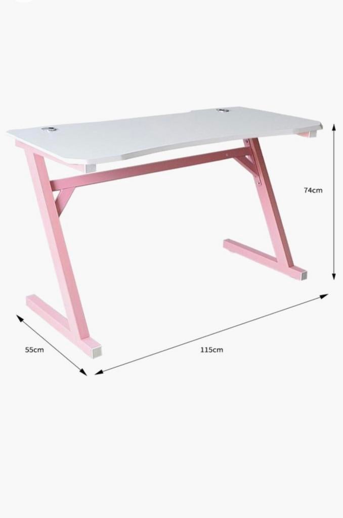 Nieuw Gaming Bureau voor Kind/Meisje - Roze/wit, Huis en Inrichting, Bureaus, Ophalen, Roze, Spaanplaat of MDF, Nieuw