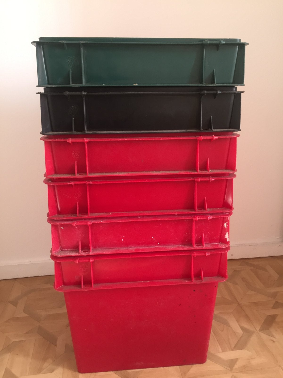 Stevige nestbare krat/kunststofkrat/kunststofbak/opbergbak, Ophalen, Bak of Kist, Minder dan 50 cm, Zo goed als nieuw