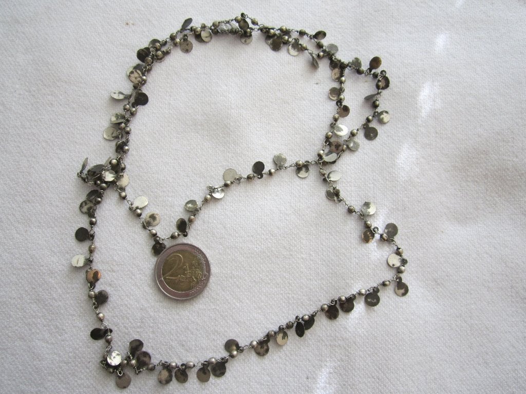 17.   Aparte oude ketting,  100 cm, Ophalen, Zilver, Ketting