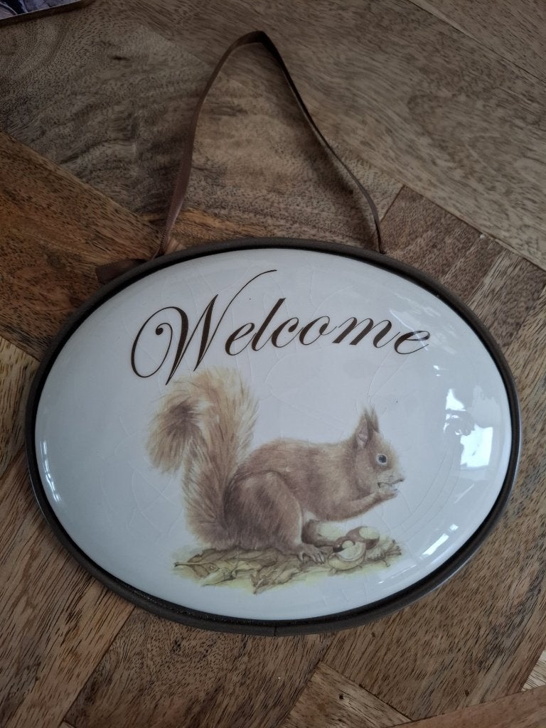 Leuk welkom bordje, Huis en Inrichting, Tekstbord, Ophalen of Verzenden, Zo goed als nieuw, Met afbeelding