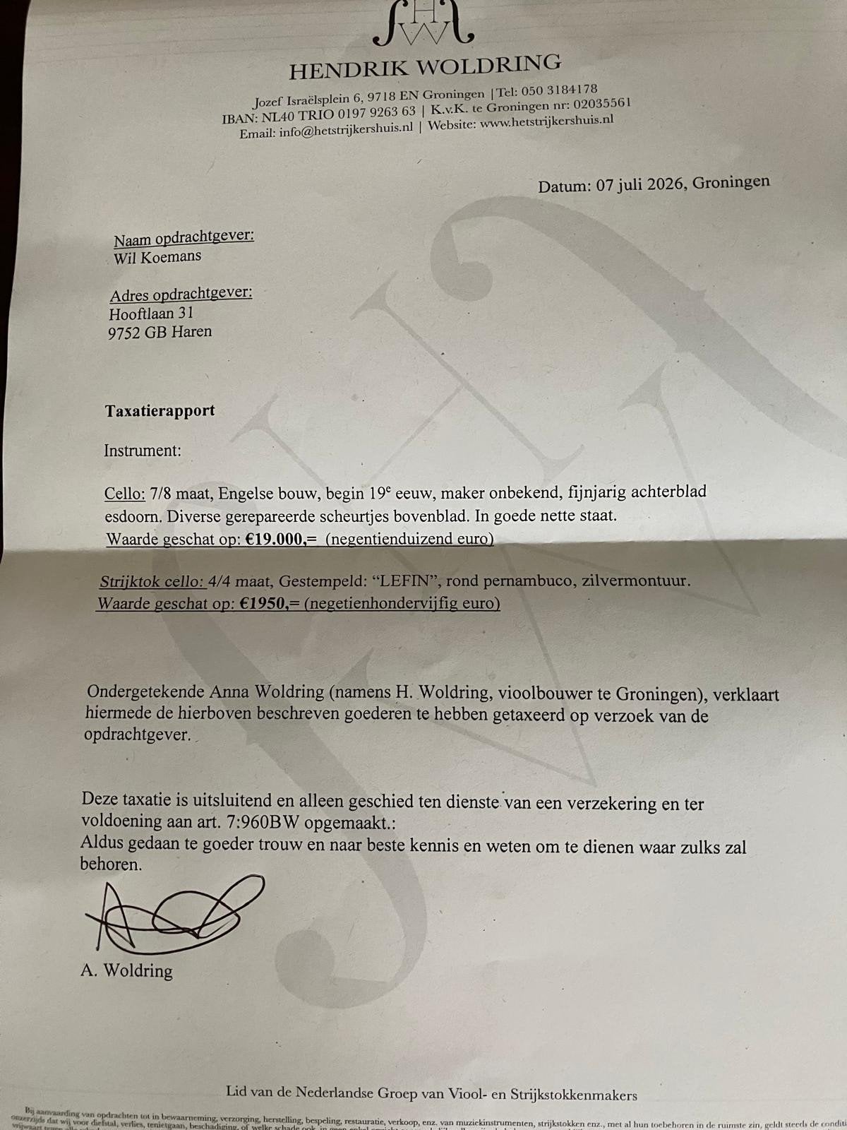 Prof cello met strijkstok en foedraal, Muziek en Instrumenten, Ophalen