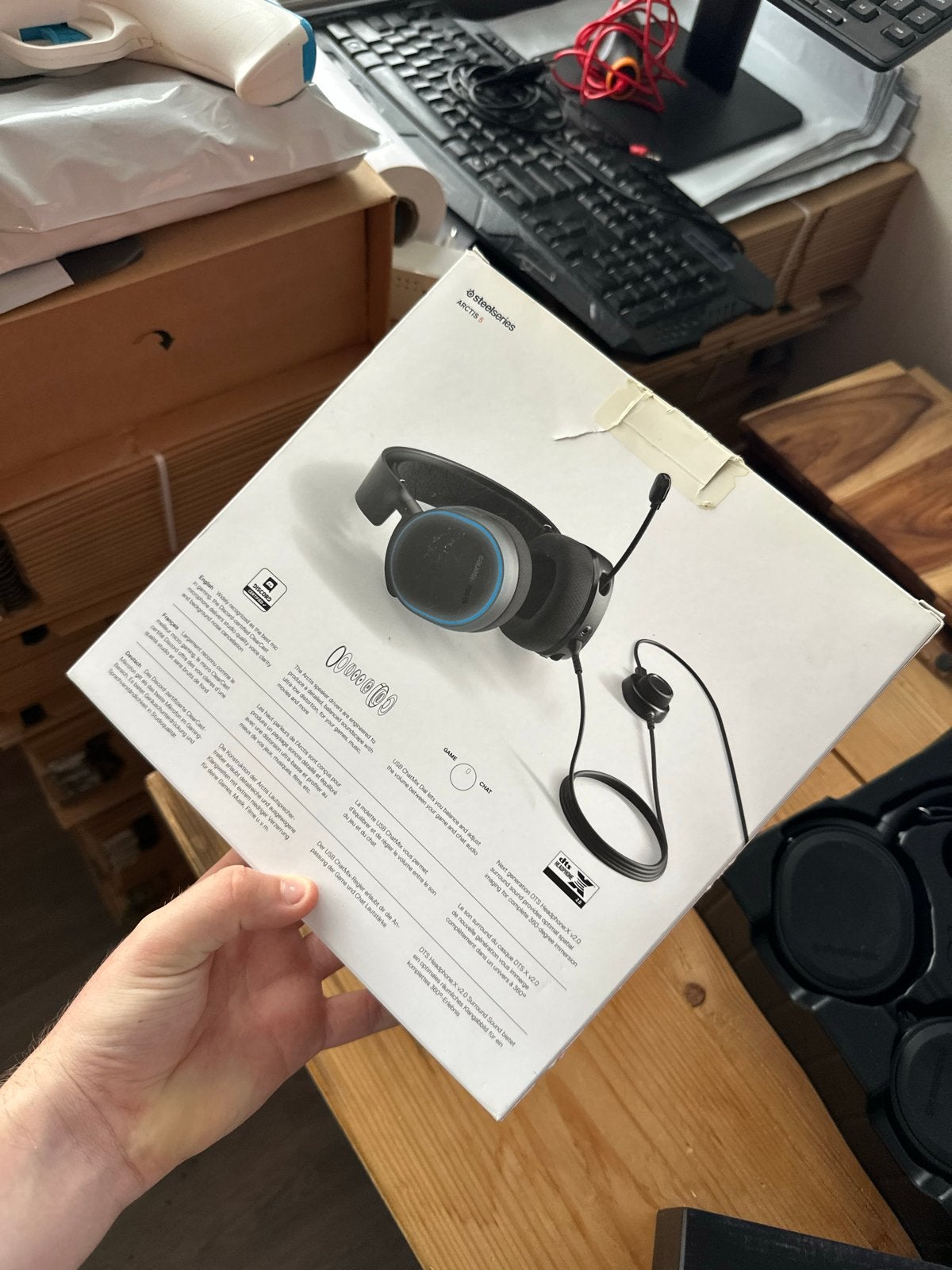SteelSeries Arctis 5 Gaming Headset Zwart RGB met kabels, Computers en Software, Headsets, Ophalen of Verzenden, Zo goed als nieuw