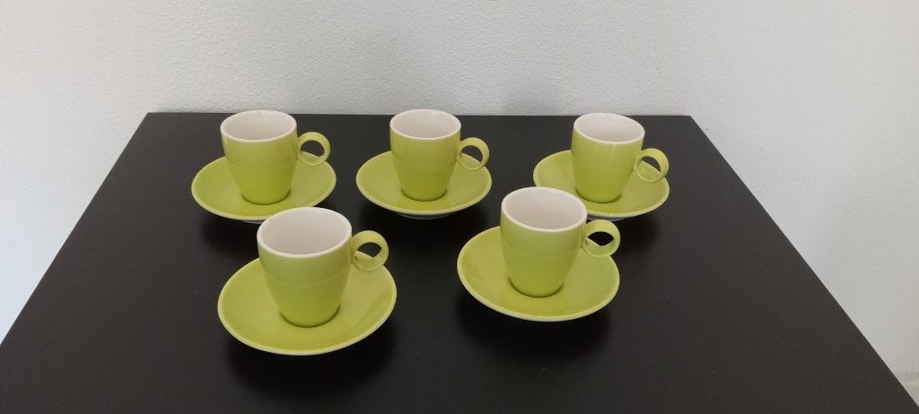 5  Espresso kop en schotel Maastricht porselein, Nieuw, Ophalen of Verzenden, Modern, Kop(pen) en/of Schotel(s)