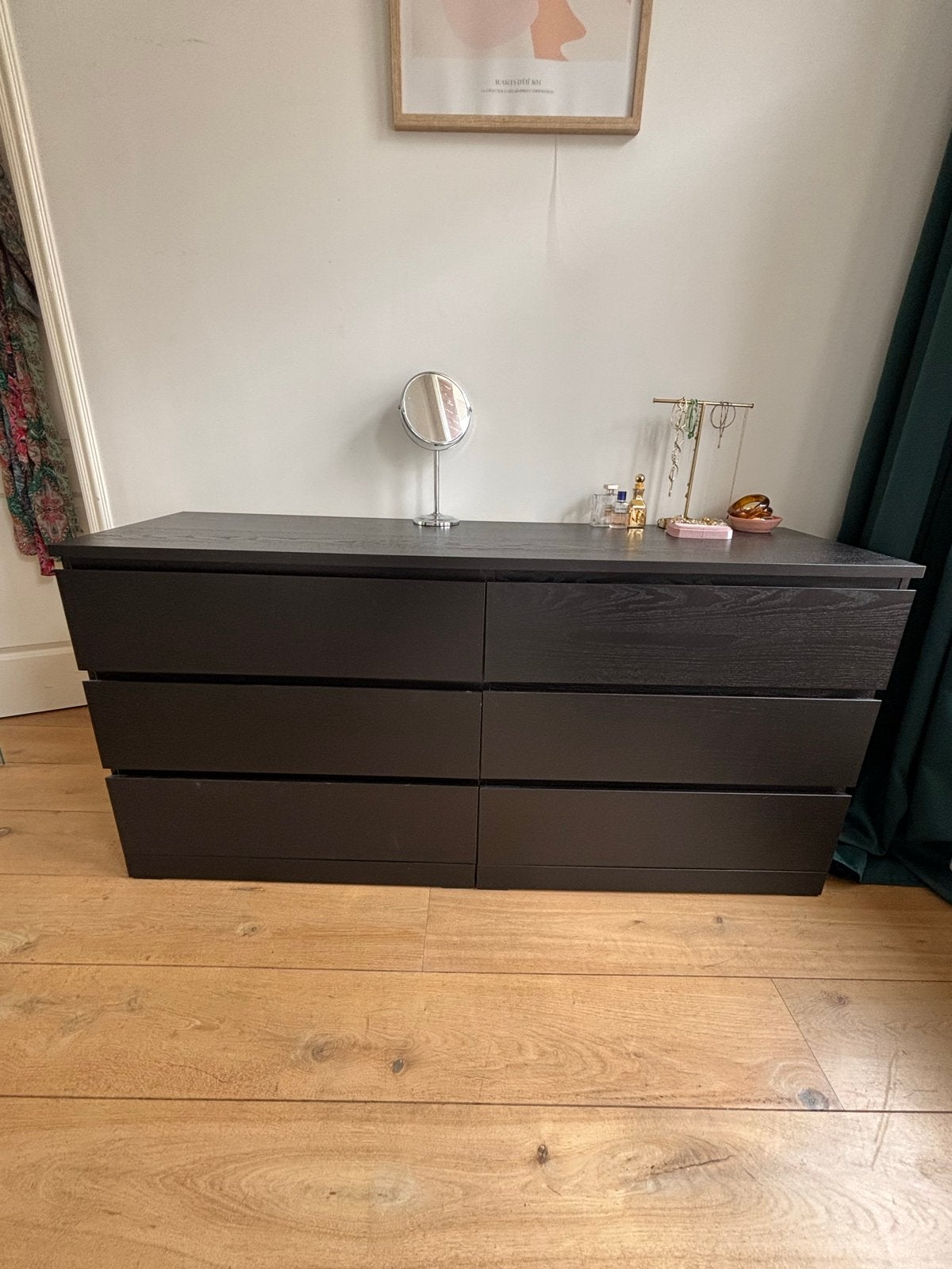 IKEA Malm ladekast met 6 lades - Zwart, Ophalen, 5 laden of meer, 150 tot 200 cm, Zo goed als nieuw