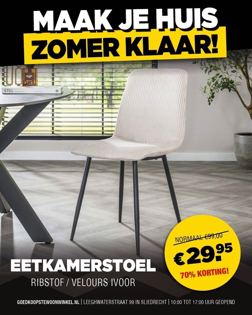 Eetkamerstoelen - Nu slechts 29.95!, Ophalen, Modern, Comfortabel, Overige kleuren, Nieuw