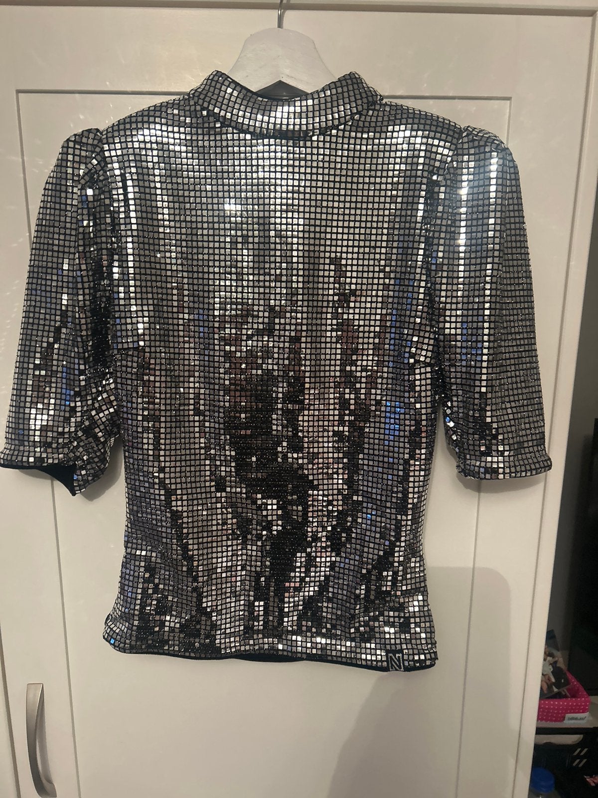Nikkie trui maat 34 - Zilveren pailletten top, Kleding | Dames, Ophalen of Verzenden, Zo goed als nieuw, Maat 34 (XS) of kleiner