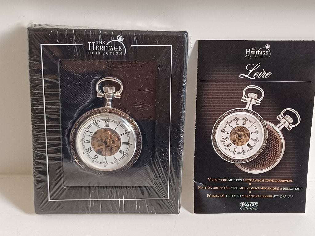 HERITAGE ZAKHORLOGE VERZILVERD MET MECHANISCH OPWINDUURWERK, Ophalen of Verzenden, Overige materialen, Zakhorloge, Overige merken