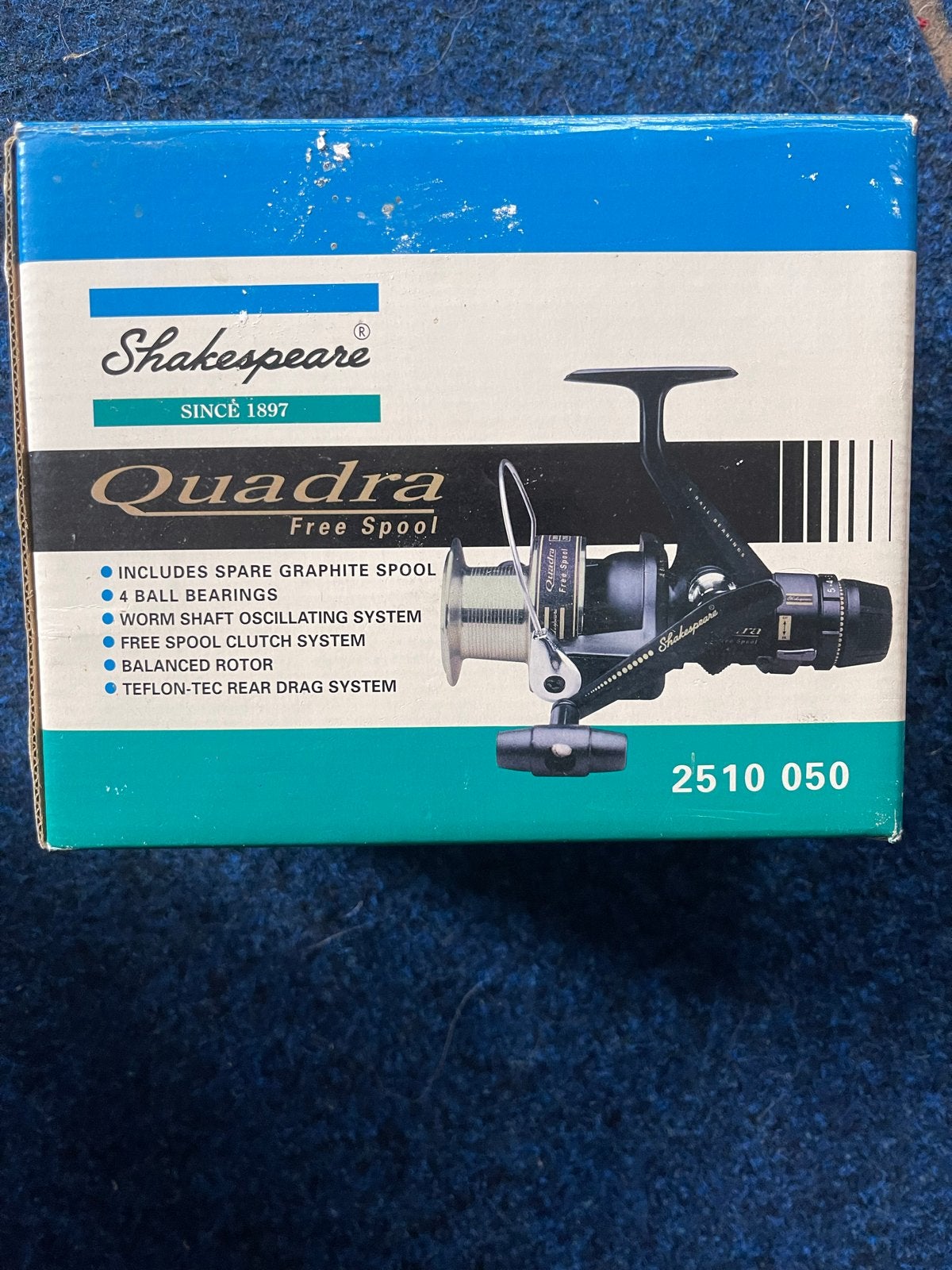 Shakespeare Quadra Free Spool Molen - Nieuw in doos, Watersport en Boten, Ophalen of Verzenden, Nieuw, Molen