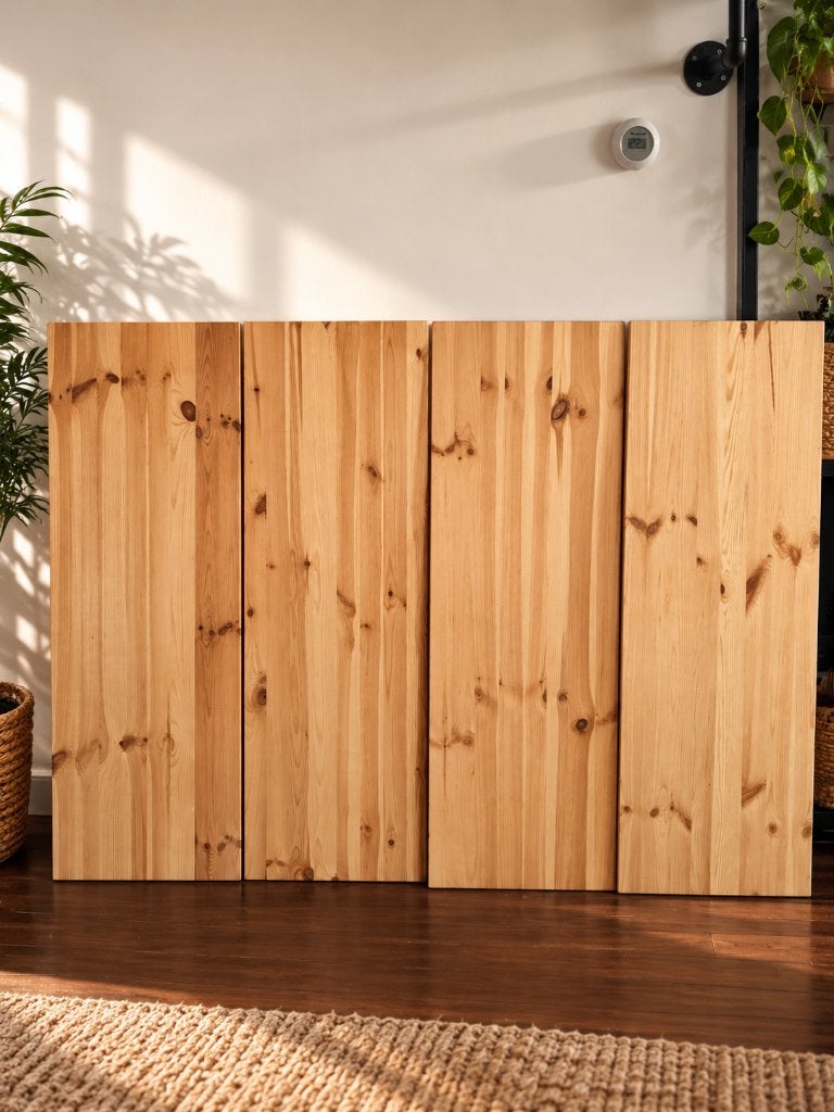 4x Massief Vuren Meubelpanelen 120x40x1,5 cm Houten Planken, Doe-het-zelf en Verbouw, Hout en Planken, Ophalen, Gebruikt, Minder dan 25 mm