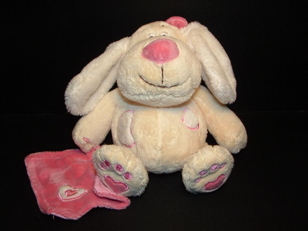 ANNA CLUB PLUSH HOND DOG DIZZY VELOURS WIT MET ROZE, Verzenden, Nieuw, Overige typen