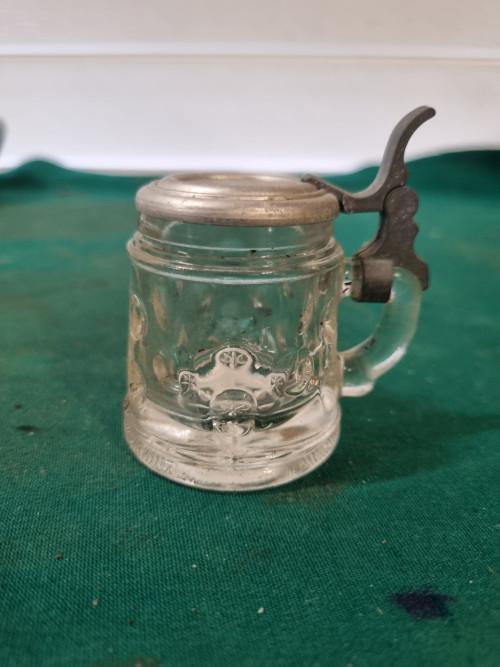 mini pull glas en tinnen deksel vintage, Verzamelen, Ophalen of Verzenden, 'T Olde Gre-j, Info@toldegrej.nl, Endepoelstraat 20f Didam