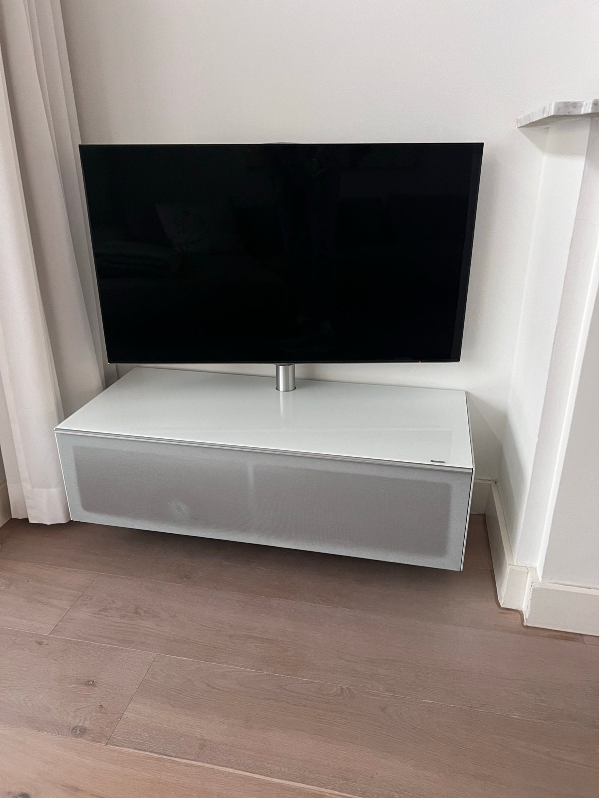 Spectral tv meubel wit met optionele Samsung UE46F8000 tv, Ophalen, Gebruikt, 100 tot 150 cm, Glas