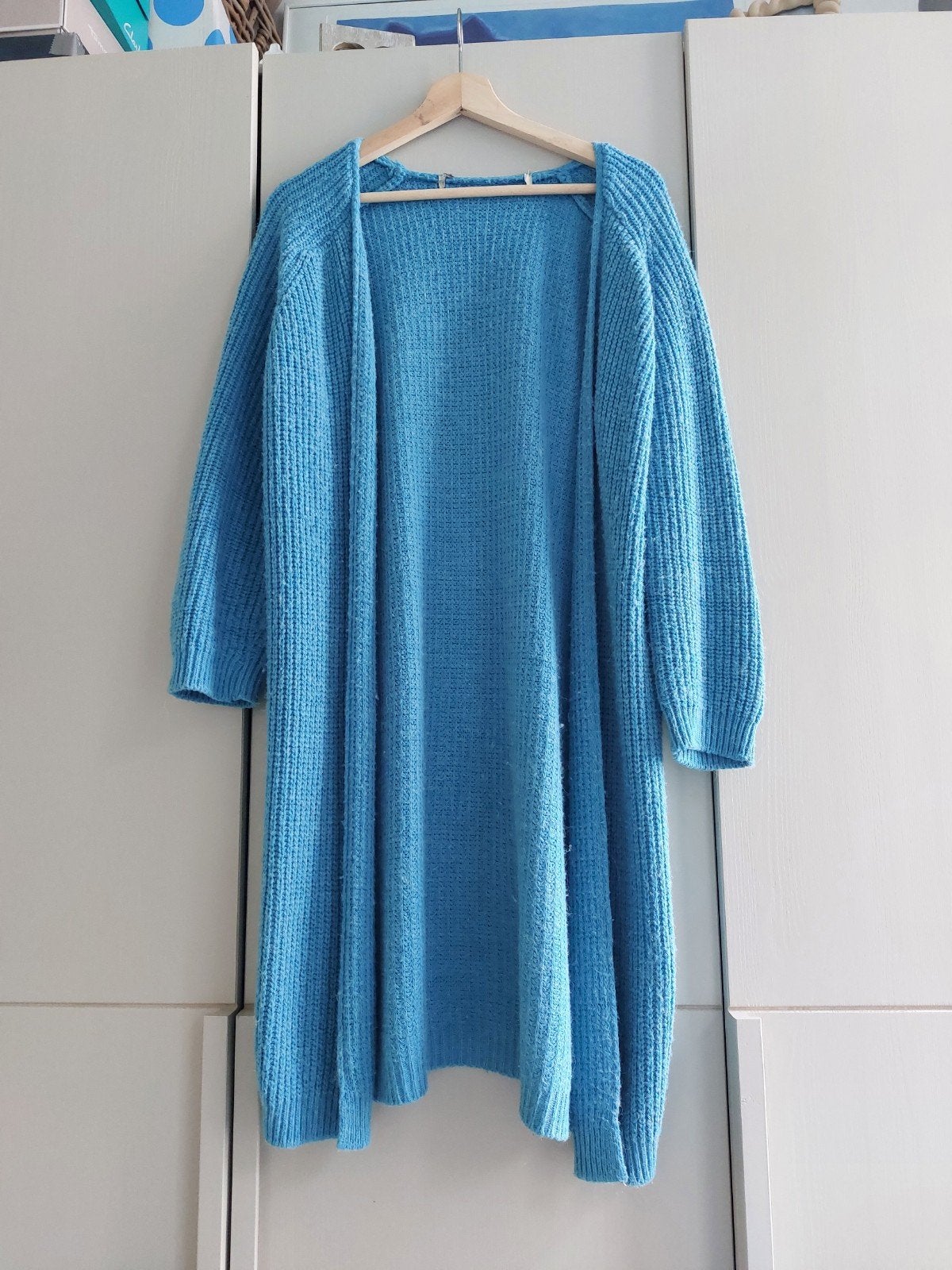 Jutka & Riska lang vest/cardigan in blauw, Maat 38/40 (M), Jutka & Riska, Blauw, Ophalen of Verzenden