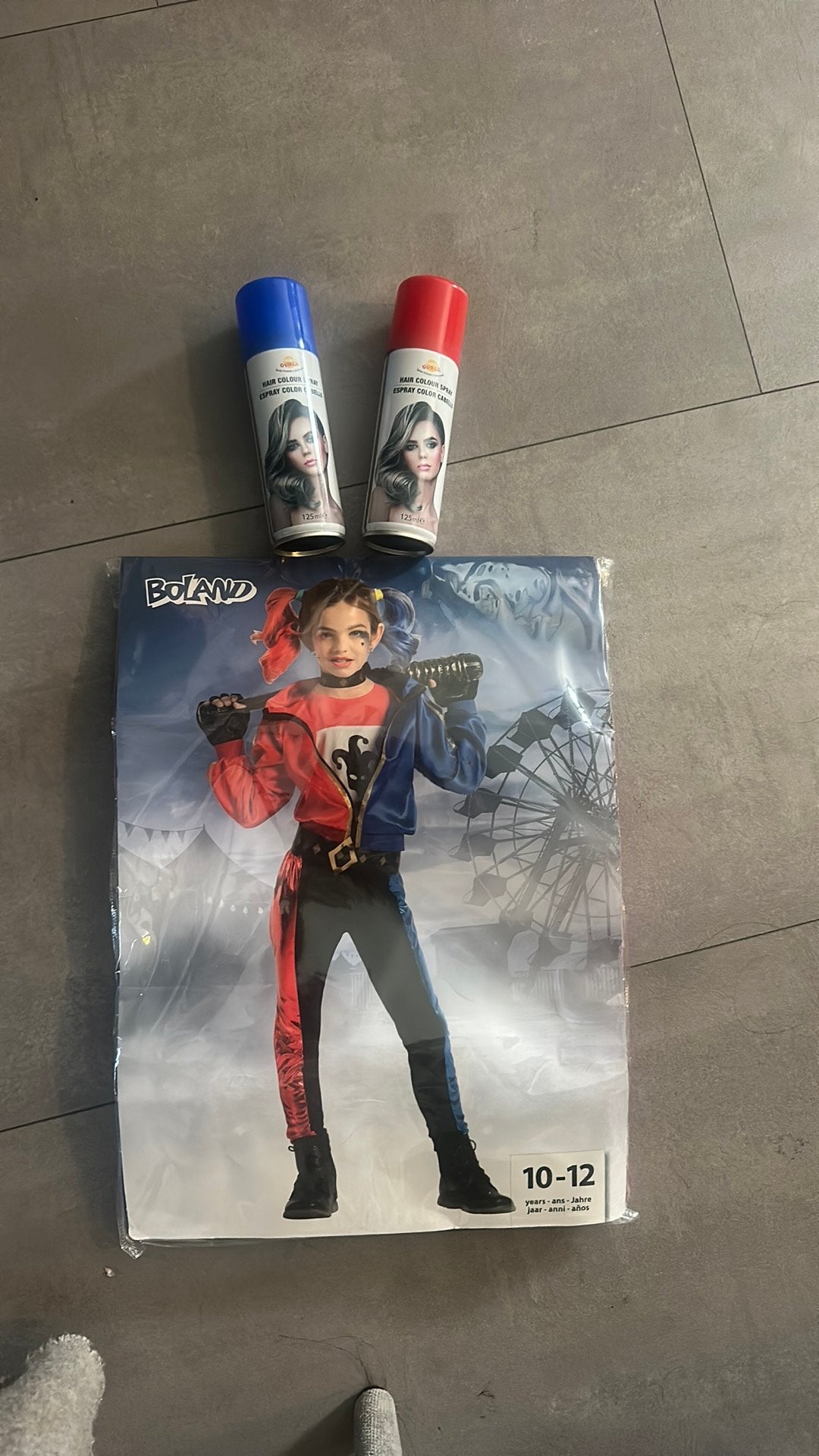 Harley Quinn kostuum, Ophalen, Nieuw, 146 t/m 152, Jongen of Meisje