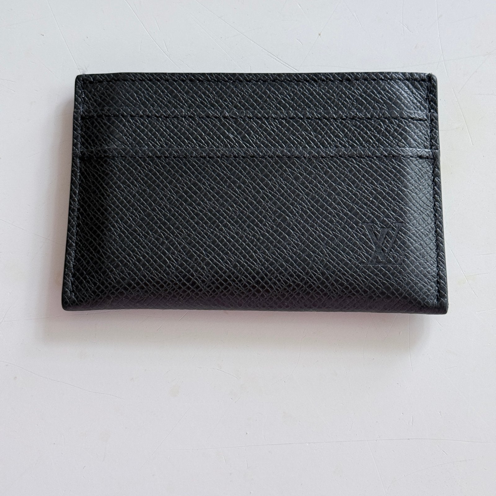 Louis Vuitton Kaarthouder Zwart Leer, Overige merken, Zwart, Ophalen of Verzenden, Zo goed als nieuw