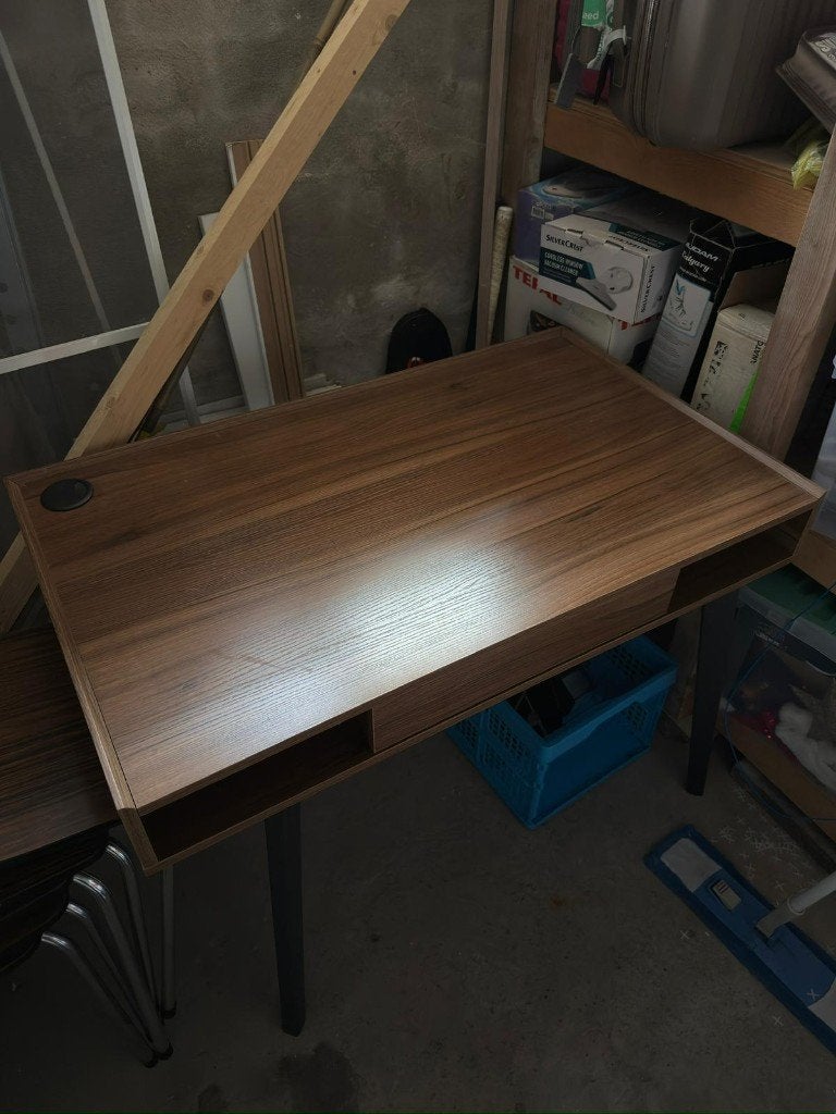 Retro (laptop- / schrijf) bureau izgst., Huis en Inrichting, Ophalen, Gebruikt, Spaanplaat of MDF, Kabelgoot