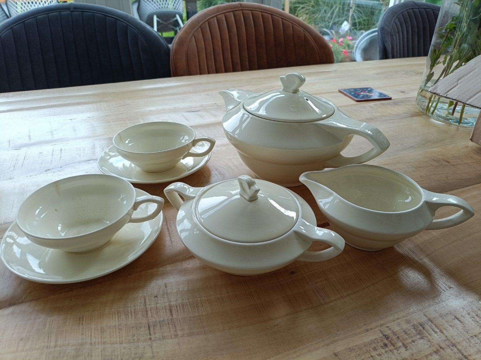 Art Deco servies Société Céramique Maastricht – Crème