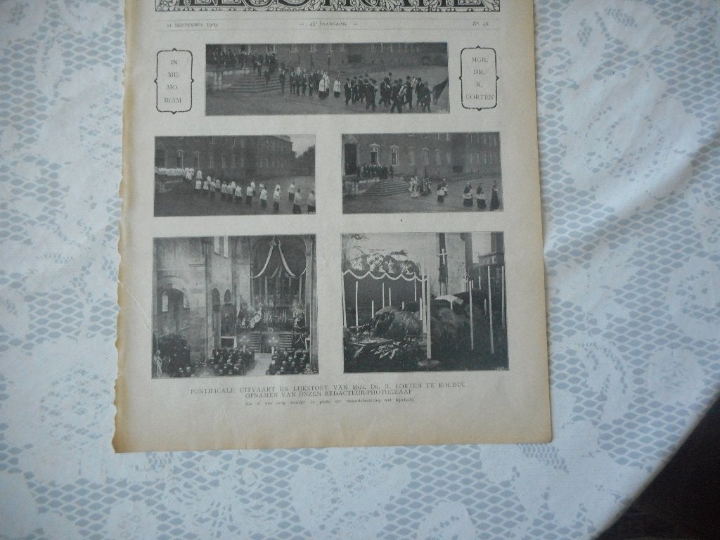Rolduc. Kerkrade. Mgr. Corten. Uitvaart. 1909., Verzamelen, Ophalen of Verzenden, Voor 1920, Nederland, Knipsel(s)