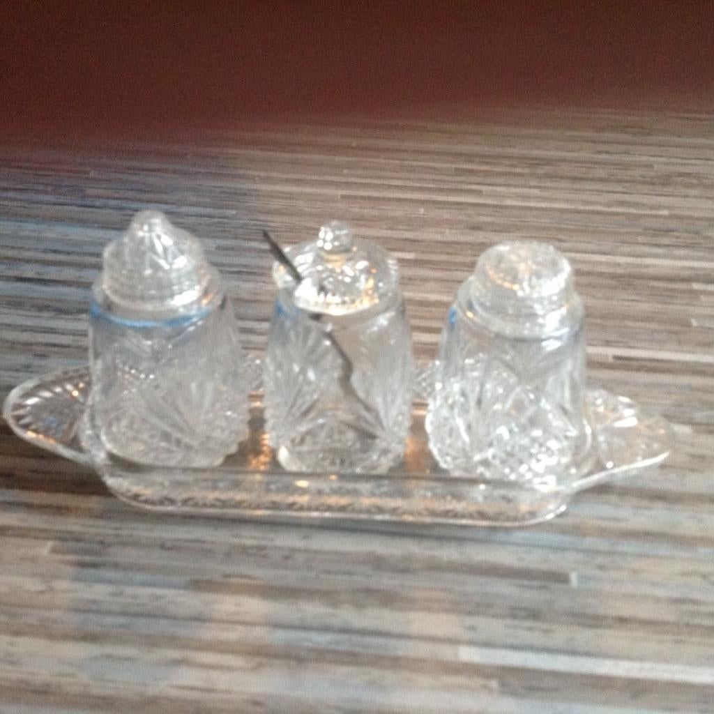 Kristal peper en zout (en mosterd) stel VERZENDEN/OPHALEN, Ophalen
