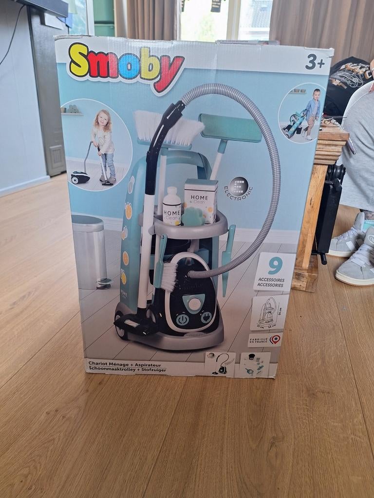 Smoby Schoonmaaktrolley met Stofzuiger en Accessoires, Kinderen en Baby's, Speelgoed | Overig, Ophalen