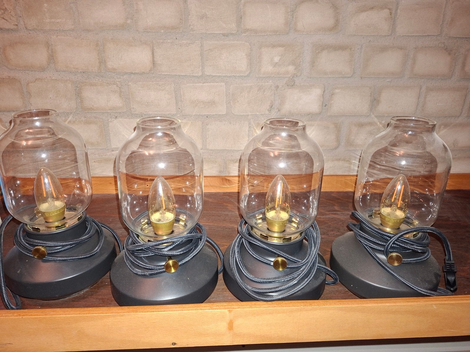3 mooie elektrische lampjes - per stuk of samen, Ophalen of Verzenden, Gebruikt, Glas, Sfeerlamp